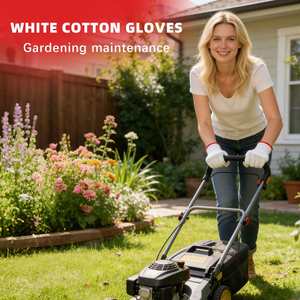 Unisex Polyester Knitted Safety Custom Logo Cooking Cut Resistant Working White Cotton <b>Gloves</b> - Product Image 2