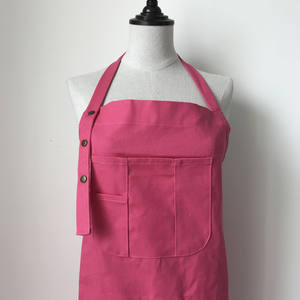 DUOLAI Vente en gros Tabliers de barista en toile de coton longs et ajustables personnalisés pour femmes en cuir et <span class=keywords><strong>poterie</strong></span> rose - Product Image 2