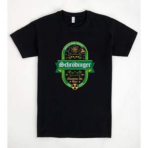 Camiseta Quantum Ale Beer negra para hombre, talla grande, diseño del gato de Schrödinger, tema científico - Product Image 1