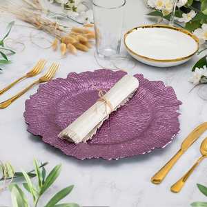 Platos de Plástico Ecológicos de 13 Pulgadas con Diseño de Arrecife, Irrompibles, Metálicos, para Alquiler en Fiestas y Decoración de Bodas - Product Image 2