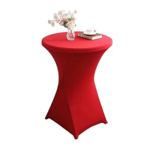 Round Spandex Fitted Bar <b>Table</b> Covers White Cocktail Stretch <b>Table</b> Tablecloth Black Highboy <b>Table</b> <b>Cloth</b> for Wedding Party Opp - Product Image 3