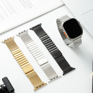 Correa de <span class=keywords><strong>reloj</strong></span> de <span class=keywords><strong>malla</strong></span> milanesa de acero inoxidable con hebilla magnética de metal, de 22 mm - Product Image 4