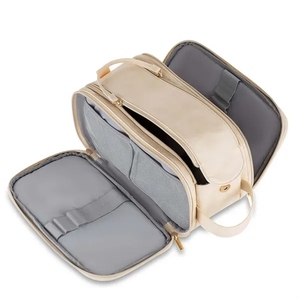 Trousse de Toilette Unisexe Imperméable en Cuir PU avec Fermeture Éclair, Sac de Voyage Organisateur de Rasage et Cosmétiques pour Hommes et Femmes - Product Image 5