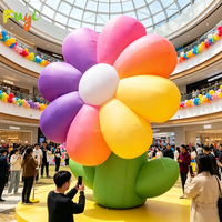 Fleur gonflable de haute qualité avec impression de logo personnalisée incluse pour la publicité extérieure et la décoration d'événements