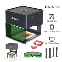 Graveur laser miniature DAJA DJ6 80*80mm, graveur laser de bureau portable, graveur de marquage pour le papier, le bois, le cuir, la fabrication de cadeaux