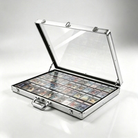 Boîte de rangement en aluminium et acrylique avec poignée pour cartes à collectionner TCG, jeux et cartes sportives, objets de collection et bijoux