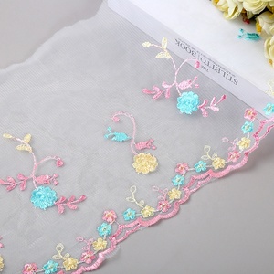 Nuevo Encaje <span class=keywords><strong>de</strong></span> Malla con Bordado <span class=keywords><strong>de</strong></span> Hilo <span class=keywords><strong>Rosa</strong></span> Fresco y Flores Pequeñas para <span class=keywords><strong>Vestidos</strong></span> y Textiles del Hogar, Ribete <span class=keywords><strong>de</strong></span> Encaje <span class=keywords><strong>de</strong></span> 21 cm - Product Image 5