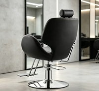 Fauteuil de salon inclinable de beauté, caractéristiques ergonomiques, cuir PU, pompe hydraulique, rotation à 360 degrés, éponge haute densité, design moderne