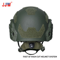 JJW FAST SF Casque de protection de la tête tactique à coupe haute Casque Uhmwpe/Aramide/Kevla