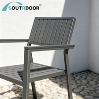 Ensemble de chaises d'extérieur modernes avec accoudoirs, chaises empilables en plastique et bois contemporaines pour jardin, hôpital, salon, chambre, école, parc