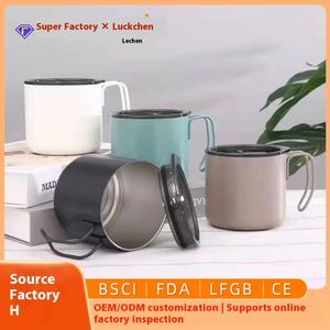 Fornitura diretta in fabbrica in acciaio inox tazza di caffè manico tinta unita per ufficio moda tendenza Thermo Cup per viaggi all'ingrosso - Product Image 2