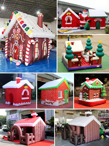<span class=keywords><strong>D</strong></span>écoration de Noël gonflable géante : Maison, Arbre LED et Père Noël gonflable pour extérieur - Product Image 6