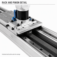 Modules linéaires à entraînement par rack parallèle avec boîte de vitesses servo verticale et chariot pré-percé pour l'automatisation de portiques