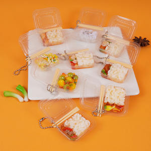Pendentif porte-clés créatif en forme de boîte de restauration rapide, riz frit, riz frit au chili, bol de riz à la viande, décoration de bento alimentaire - Product Image 4
