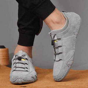 Men's Cow Suede <b>Leather</b> Loafers <b>Sneakers</b> Fashion Slip-On Driving Shoes with Mesh Lining New - Product Image 1