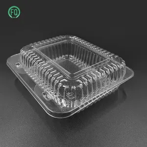 재사용 가능한 플라스틱 식품 보관 용기 투명 식품 경첩 용기 사용