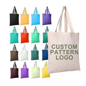 Sac de shopping réutilisable écologique, sac fourre-tout en toile de coton, sac en toile imprimé avec logo personnalisé - Product Image 1