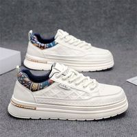 Chaussures Décontractées Polyvalentes pour Hommes, Modèle Original Rehaussant, Meilleure Vente Printemps, Idéales pour le Skateboard et le Sport, Blanches Tendance, Vente en Gros