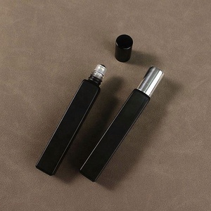 <b>10ml</b> Thick Wall Essential Oil Glass Roll on <b>Bottle</b> Square Slim Shape <b>10ml</b> Black Roller <b>Bottle</b> for Perfume - Product Image 2