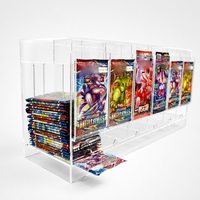 Support de distributeur de boosters portable moderne en acrylique poli à 6 fentes, épaisseur 4 mm