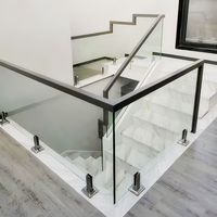 Garde-corps en verre antirouille pour piscine, clôtures extérieures en verre pour terrasse, balustrades intérieures en verre SS304 SS316 SS2205