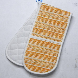 Custom Design Modern Double Oven Mitt Heat Resistant Kitchen Baking Glove <b>Long</b> Cotton Padded Pot Holder For Safe Cooking - Product Image 3
