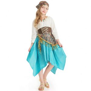Abito da <span class=keywords><strong>Ballo</strong></span> Flamenco Blu Personalizzato con Accessori per Bambine, Costume di Halloween - Product Image 4