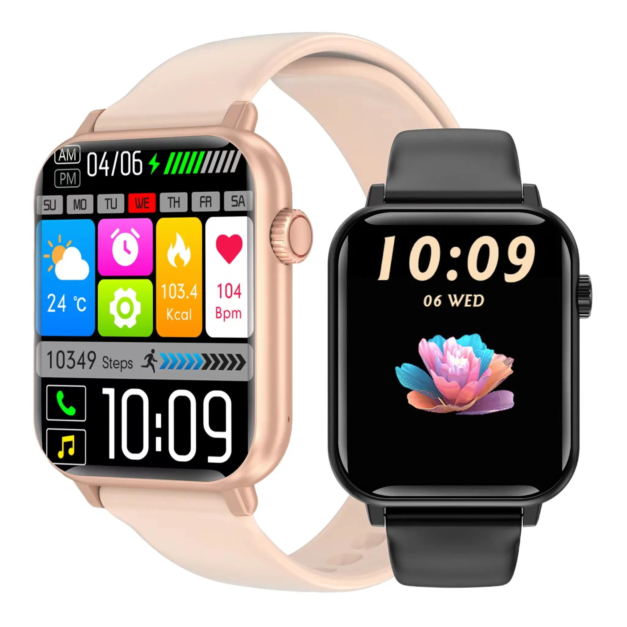 A60pro Smartwatch Hoge Resolutie Magnetisch Opladen Multi-Gezondheidsfunctie Bewaking Oproep Waterdichte Sport Vierkante Smartwatch