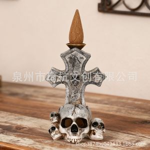 Halloween Tombstone Decoration With <b>Backflow</b> <b>Incense</b> Holder Synthetic Resins Indoor Reusable Prop For Living Room Entryway - Product Image 4