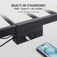 Lit plateforme robuste OEM ODM avec station de charge USB, lumières LED et cadre en métal flottant