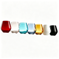 Verres à vin Godinger sans pied de 450 ml, lot de 4, pour vin rouge, bière, jus, eau, café, en verre ambré, design moderne, compatibles lave-vaisselle