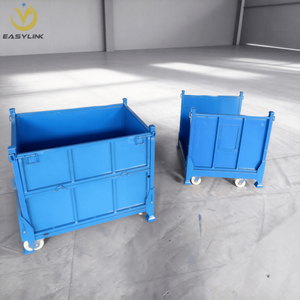 Easylink- Kontainer Palet Lipat Tugas Berat yang Dapat Disesuaikan Dengan Roda (Caster) dan Dapat Ditumpuk untuk Gudang dan Transportasi Logistik - Product Image 6