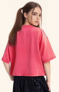 Camiseta Corta Oversize para Mujer, 240 GSM, 100% Algodón, Estilo Y2K, Streetwear, Holgada, para Chicas - Product Image 6