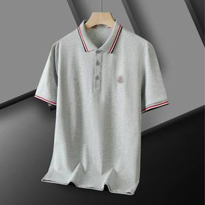 <span class=keywords><strong>เสื้อ</strong></span>โปโลชายสไตล์ยุโรปและอเมริกา ผ้าคอตตอนหวีอย่างดี คอปกแบบ K <span class=keywords><strong>ลาย</strong></span>ทาง แขนสั้น <span class=keywords><strong>เสื้อ</strong></span>ยืดใหม่ สวมใส่สบาย เหมาะสำหรับธุรกิจ - Product Image 4