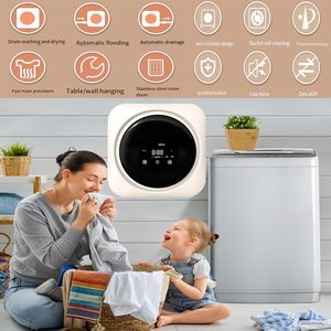 Lave-linge et sèche-linge mini portable 2 en 1 avec tambour compact en acier inoxydable, pour petits vêtements, sous-vêtements - Product Image 2