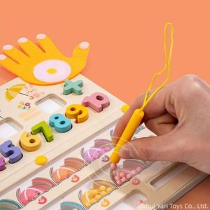 Jouet en bois 2 en 1 pour apprendre l'addition et la soustraction, améliorer la motricité fine, développer les compétences mathématiques de base pour les enfants - Product Image 3