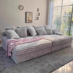 Sofá Cama Cuadrado Plegable Moderno de Tres Plazas, Compresible, de Buena Calidad, en Chenilla Azul, Muestra Disponible, Productos de China - Product Image 1