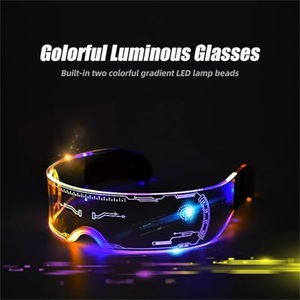Gafas luminosas plegables <span class=keywords><strong>de</strong></span> acrílico <span class=keywords><strong>transparente</strong></span> para fiesta, gafas LED <span class=keywords><strong>de</strong></span> varios colores, gafas <span class=keywords><strong>de</strong></span> sol LED Cyberpunk recargables por USB para fiesta - Product Image 5