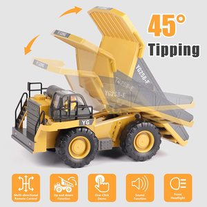 2.4G 1:24 RC Dump Xe tải đồ chơi điều khiển từ xa đồ chơi RC xe ô tô xe với kim loại giường và ánh sáng/âm nhạc - Product Image 4