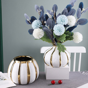 <span class=keywords><strong>Vase</strong></span> en céramique platine, décoration moderne et simple pour la maison, pot à fleurs, <span class=keywords><strong>vase</strong></span> à fleurs décoré d'or nordique - Product Image 5