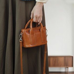 Genuine Leather Mini Handbag Horizontal Square Crossbody <b>Bag</b> With Zipper Closure Brown Cowhide Women's Everyday Tote <b>Bag</b> - Product Image 2