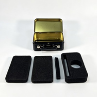 Boîte en étain rectangulaire portable personnalisée avec poignée, conteneur de rangement en tôle métallique avec plateau intérieur pour petits objets, emballage cadeau