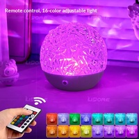 Lampe de chevet à effet d'ondulation d'eau personnalisée OEM, alimentation USB, couleurs RVB, télécommande pour chambre/salon