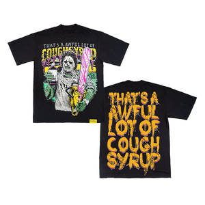 T-shirt ALOCS Halloween Chainsaw COUGH SYRUP, <span class=keywords><strong>Abbigliamento</strong></span> Streetwear <span class=keywords><strong>Hip</strong></span> <span class=keywords><strong>Hop</strong></span>, Produttori di <span class=keywords><strong>Abbigliamento</strong></span> 100% Cotone Personalizzato - Product Image 1