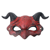 Masque de démon demi-visage amélioré en plastique, bricolage, commerce extérieur, carnaval, Halloween, maquillage, accessoires de costume, vente en gros transfrontalière