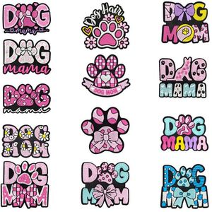 New Iron on Embroidered Dog Mama Dog Mom Paw Patch for Pet Clothes Hat Decoration - Product Image 1
