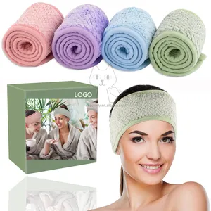 Biểu Tượng Tùy Chỉnh Spa Mặt Headband Siêu Hấp Thụ Trang Điểm Tóc Bọc Có Thể Điều Chỉnh San Hô Lông Cừu Tóc Ban Nhạc Mềm Khăn Đầu Ban Nhạc