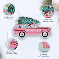 Patchs brodés thermocollants de Noël pour femmes, personnalisables par le fabricant, patchs tissés brodés, patchs de style DIY