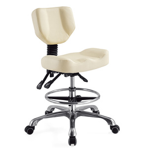 Silla de Peluquería 9942 de Cuero Giratoria con Altura Ajustable, Taburete de Barbería para Oficina - Product Image 2