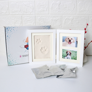 Cổ điển Pet memorial khung ảnh với Dog & Cat Paw in gỗ rắn dấu ấn Tám-inch bảng - Product Image 6